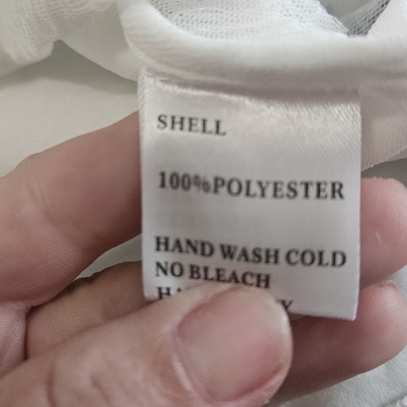 WHY DRESS Elegant SequinTextured Blouse w/Pleated Accordian Sleeves White. M NWT - Picture 3 of 15